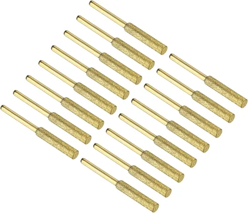 Miniatura 12 de PATIKIL Afilador de motosierra de diamante de 3/16 pulgadas, paquete de 4 unidades de afilar piedra de afilar herramienta de lijado de pulido, dorado