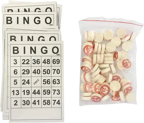 Juego de Bingo Clásico, Juego de Bingo de Madera Incluye 40 Tarjetas de Números de Bingo y 75 Piezas de Ajedrez, Juego de Azar para Niños, Adultos y