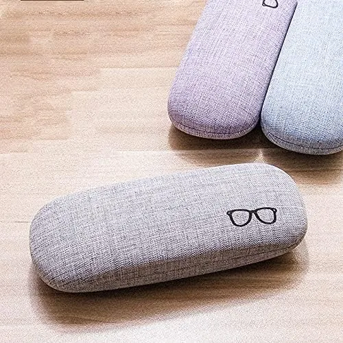 Miniatura 5 de Paquete de 3 fundas rígidas para lentes de lino fundas grandes para lentes concisas Color múltiple