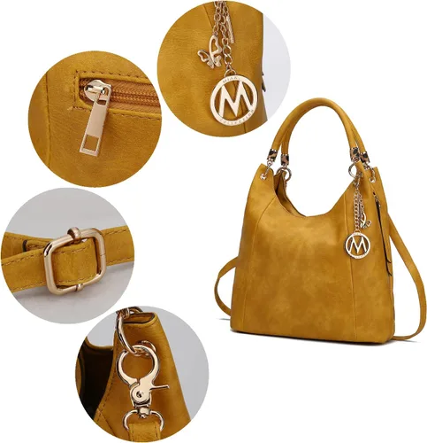 Miniatura 7 de MKF Collection Monederos Hobo para mujer - Bolso de cuero PU Bolso de hombro Hobo para mujer - Asa superior de moda
