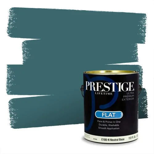 Miniatura 403 de Pintura Exterior + imprimación PRESTIGE, todo-en-uno, 1 galón, acabado mate, color comparable al Valspar* Royal Gray* VS151-Gris real