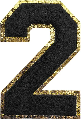Miniatura 72 de GYGYL - 3 parches de letras deportivas de felpilla con purpurina, parches para planchar de tamaño grande para decoración de disfraces