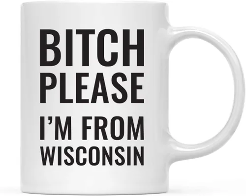 Miniatura 55 de Andaz Press Taza de café de 11 onzas, regalo de broma, Bitch Please I'm from Alabama, paquete de 1, incluye caja de regalo, divertidas ideas