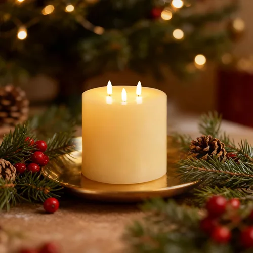 Miniatura 2 de Amagic Velas sin llama extra grandes de 6 x 6 pulgadas con 3 mechas, velas a pilas con control remoto y temporizadores, velas LED de pilar de 6