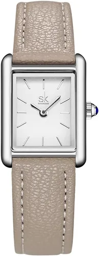 SHENGKE Relojes cuadrados vintage minimalistas para mujer con correa de cuero