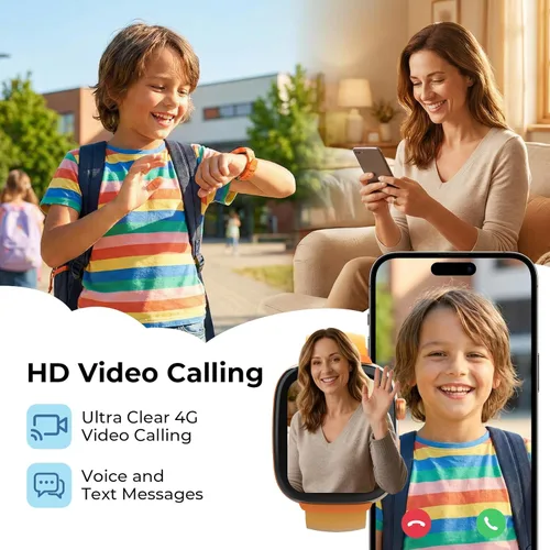 Miniatura 3 de EIOTCLUB Reloj inteligente MX3 para niños, videollamadas 4G LTE y rastreador GPS, modo escolar y zonas seguras, botón SOS y controles parentales