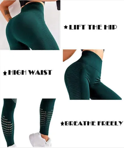 Miniatura 4 de JGS1996 - Leggings para mujer de entrenamiento, yoga, levantamiento, sin costuras, textura arrugada, cintura alta, realzan la figura, forro polar
