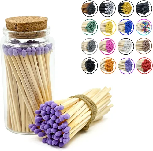 Miniatura 14 de Chandler Studio Fósforos en un frasco Más de 60 cerillas Fósforos decorativos con almohadilla de encendido Encendedor de velas largo