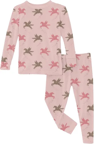 Miniatura 146 de KicKee Pants Conjunto de pijama de manga larga con estampado de piezas