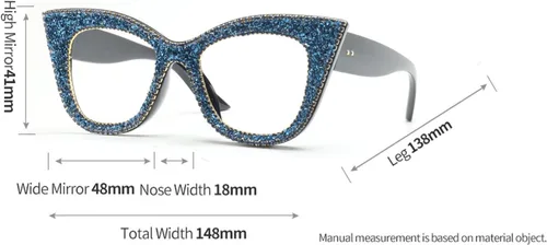Miniatura 8 de Gafas de lectura con diseño de ojo de gato, diamantes de imitación brillantes con montura de diamante negro, lentes para lector de luz azul