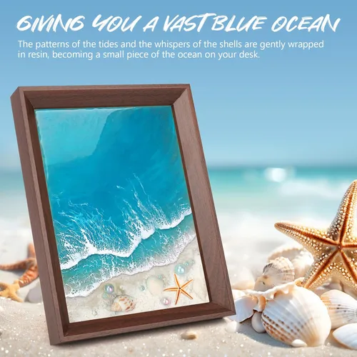 Miniatura 3 de Kit de Arte de Resina Oceánica KISREL, Kit de Resina Epoxy Transparente con Marcos, Conjunto Completo de Herramientas DIY para Principiantes