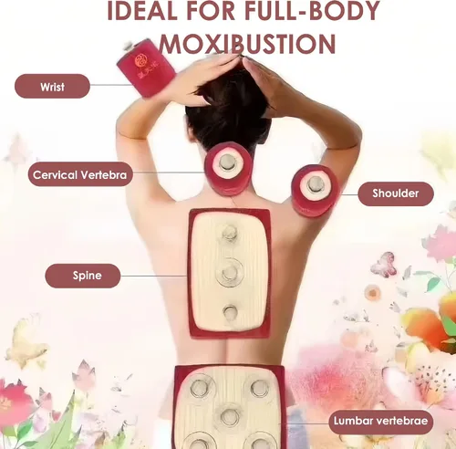 Miniatura 4 de Caja de moxa de cobre sin humo, herramienta de tratamiento de moxibustión de cobre, caja de moxibustión para cuello, rodilla, cintura, hombro