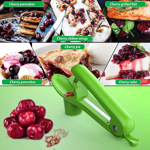 Miniatura 2 de Descarozador de cerezas - Ordekcity; herramienta de acero inoxidable para remover carozos de cerezas con diseño de empuje manual, ahorra tiempo