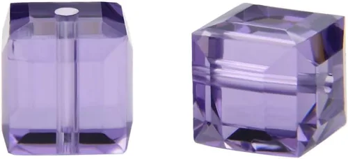 Miniatura 21 de 50 piezas Adabele cuentas austriacas de 6 mm de cristal facetado en cubo amatista sueltas, compatibles con cristales Swarovski Preciosa 5601 SSC611