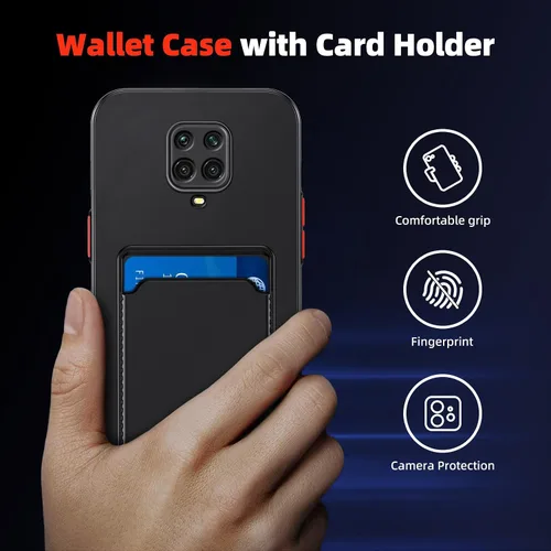 Miniatura 5 de Funda para Redmi Note 9 Pro, Redmi Note 9s con ranura para tarjetas de crédito, TPU suave TPU silicona resistente a los arañazos delgada ranura