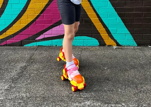 Miniatura 5 de Zippy Adjustable Roller Skates for Kids - Beginner-Friendly - Sizes J7–Youth 1 - Double Lock Strap for Stability - First Skates for Boys and Girls