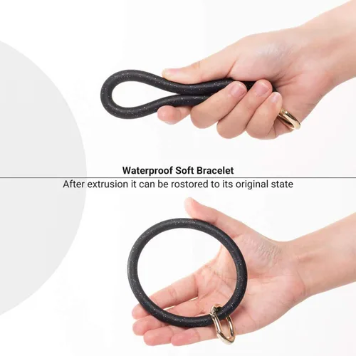 Miniatura 4 de Llavero pulsera de silicona con borla para mujer y niña, estilo cadena