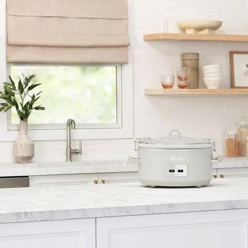 Miniatura 7 de Crock-Pot Olla de cocción lenta Cook and Carry de 7 cuartos con control táctil, 4 configuraciones preprogramadas, recipiente de cerámica extraíble