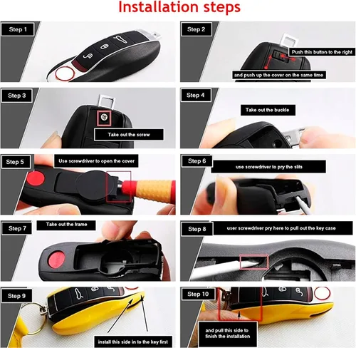Miniatura 6 de Xotic Tech - Carcasa rígida de ABS con llavero, compatible con Porsche Cayenne, Panamera, Boxster, Cayman Carrera 918 Spyder Macan, llave