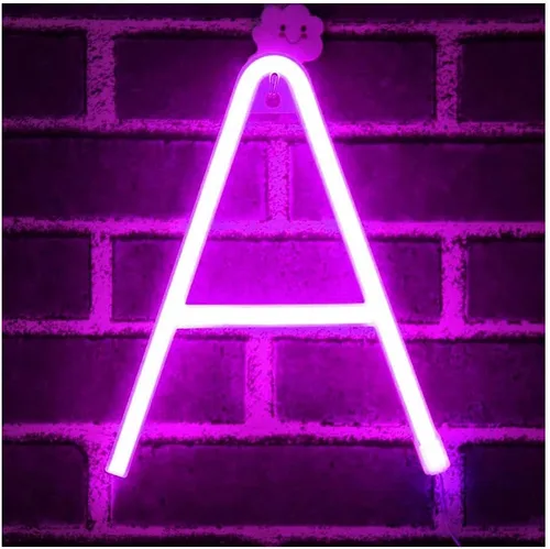 Miniatura 7 de Letrero de neón, letras de neón, letras del alfabeto de neón iluminadas, letras con luces LED, letras de marquesina iluminadas, batería, USB, rosa