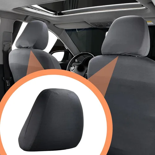 Miniatura 6 de 2 fundas para reposacabezas de asiento de automóvil, 9" x 10.6" de punto elástico transpirable completamente envolvente, cubierta antipolvo simple