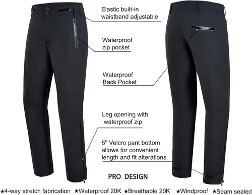 Miniatura 3 de fit space Pantalones de lluvia permanentes Climastorm de golf impermeables de 20 K ligeros de rendimiento deportivo