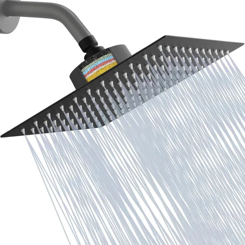Miniatura 12 de Cabezal de ducha filtrado, cabezal de ducha de alta presión de acero inoxidable con cartucho de filtro de agua dura de 15 etapas para eliminar