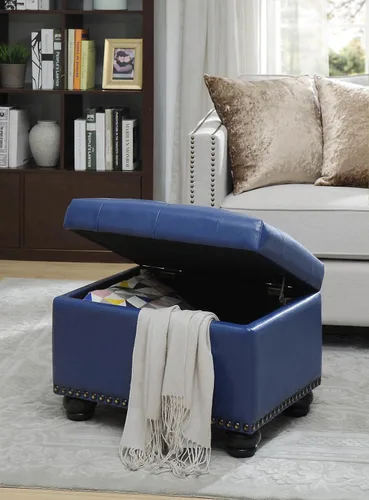 Miniatura 6 de Convenience Concepts Designs4Comfort 5th Avenue - Otomana tapizada de almacenamiento de 24 pulgadas, taburete y asiento contemporáneo con tapa
