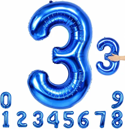Miniatura 14 de TONIFUL Globo azul marino número 1 de 40 pulgadas de Mylar de gran tamaño azul oscuro digital 1 globo para fiesta de cumpleaños, despedida