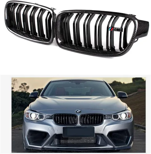 Miniatura 5 de Rejilla delantera, repuesto de parrilla de riñón para BMW Serie 3 F30 F31 (ABS, negro brillante)