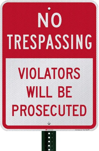 Miniatura 3 de SmartSign Letrero con texto en inglés "No Trespassing, Violators Will Be Prosecuted", aluminio reflectante de grado diamante 3M de 18 x 24 pulgadas