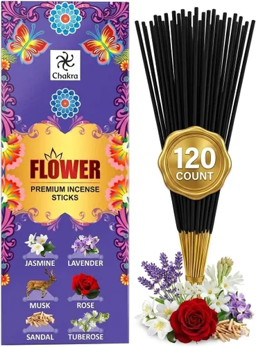 Miniatura 12 de Varillas de incienso de rosa roja – 120 unidades Aroma de rosa floral de larga duración Incienso perfumado para fragancia del hogar, meditación