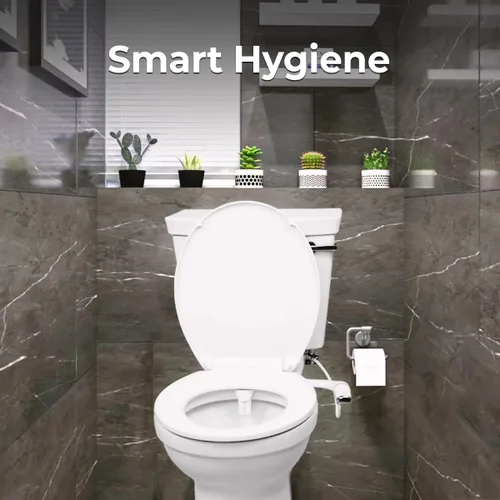 Miniatura 5 de GenieBidet Accesorio de bidé para inodoro – Accesorio higiénico ultrafino para zurdos para inodoros existentes – Accesorio de asiento de inodoro