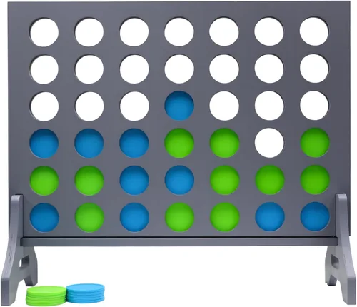 Tailgating Pros Cuatro Gigante Gris Premium en una Fila con Estuche de Transporte - Juego de Patio Exterior Jumbo de Gran Tamaño - Conecta Múltiples