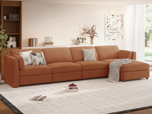 Miniatura 15 de Sofá biplaza extragrande de 83.5 pulgadas, sofás para sala de estar, sofá nube de felpilla de asiento profundo, sofá modular seccional, funda