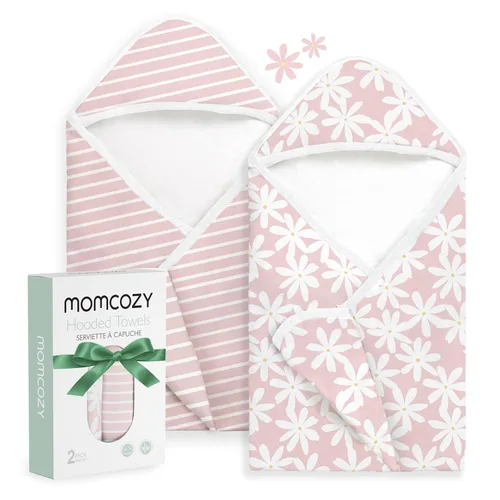 Momcozy Toalla de bebé con capucha, ultra suave y absorbente, juego de toallas de baño grandes para mayor comodidad y suavidad en la piel del bebé,