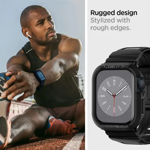 Miniatura 5 de Spigen for Apple Watch Band with Case, Rugged Armor Pro Compatible with Ultra 3/2/1 49mm, Series 11/10 46/42mm, 9/8/7 45/41mm, SE3/SE2/SE/6/5/4 Negro