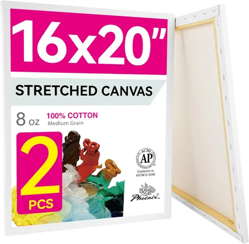 Miniatura 36 de PHOENIX - Lienzos de algodón blanco con bastidor para pintar, perfil de 5/8 pulgadas, imprimado triple para pinturas al óleo y acrílicas, 10x20