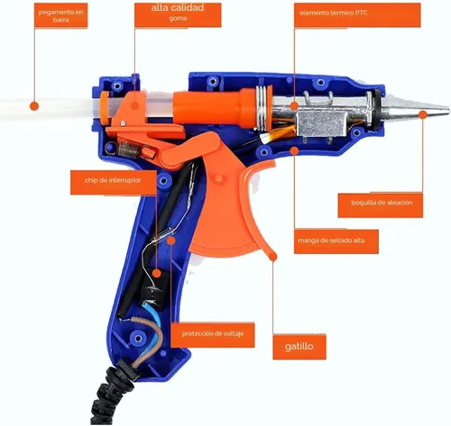 Miniatura 4 de Mini Pistola de Pegamento Caliente, Juego de Pistola de Pegamento de 10 Barras de Cola Caliente para Reparaciones Rápidas, Artista, DIY, Arte