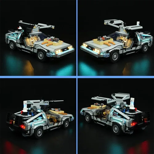 Miniatura 9 de VONADO Kit de luces LED compatible con Lego Back to The Future Time Machine 10300 (sin modelo), kit de iluminación compatible con Lego Back to The