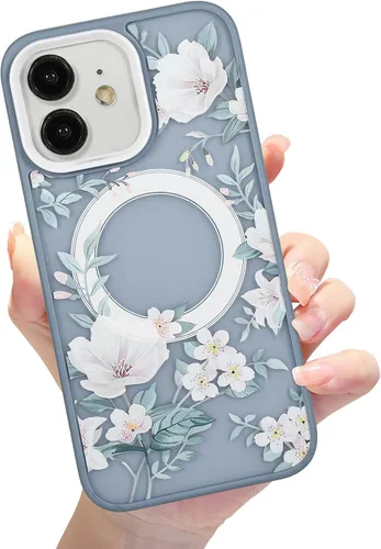 Miniatura 46 de Compatible con el teléfono 13 Pro - Funda magnética mate translúcida, de lujo, a prueba de golpes, magnética y con bonito patrón de flores, carcasa