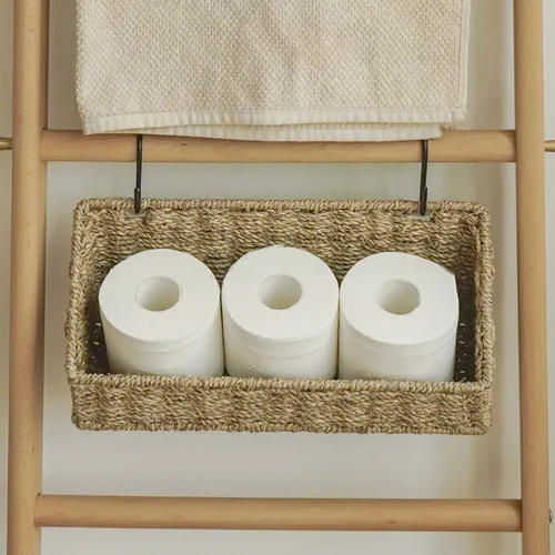 Miniatura 2 de StorageWorks Cestas de pared tejidas para almacenamiento, cestas de hierba marina para estante, almacenamiento de pared para cocina y baño, cestas