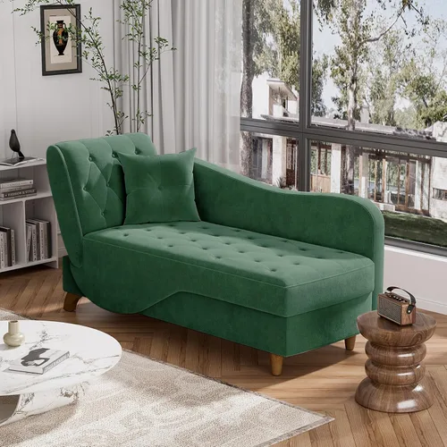 Miniatura 12 de DAMAIFROM Tumbona interior con almacenamiento, respaldo ajustable, silla de lectura reclinable, sofá cama con almohada, futón de terciopelo 3 en 1