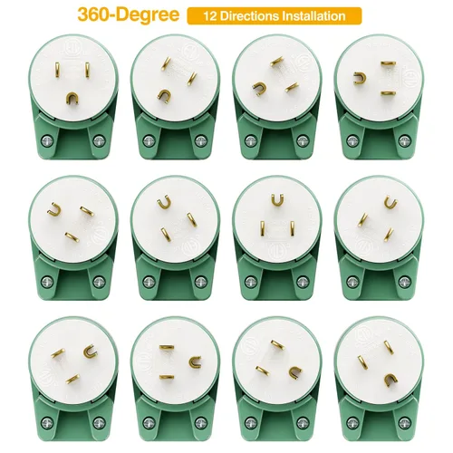 Miniatura 5 de Nema 5-15P Enchufe de ángulo recto de 90 grados, enchufe Plugrand 15A 125V en ángulo, enchufes de CA de 3 clavijas DIY de 3 clavijas, enchufes de CA