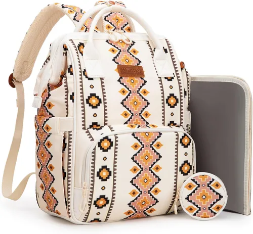 Montana West Wrangler Bolsa Mochila para Pañales Mochila de Viaje Azteca Carteras Occidentales Multifunción Bolsas para Bebé para Mamá con Bolsillos