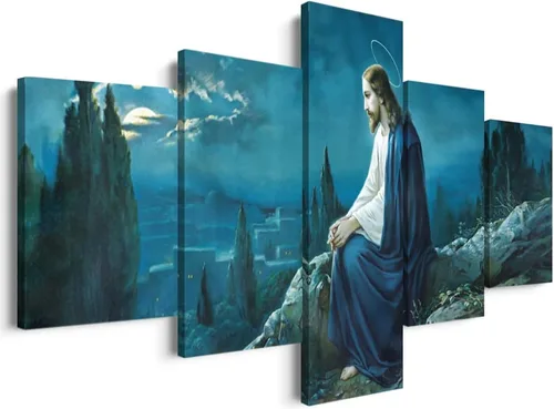 Miniatura 22 de Decoración de pared religiosa cristiana de 5 paneles de Leonardo Da Vinci, arte de pared de La última cena, imágenes de Jesús para decoración