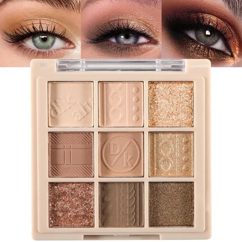 Miniatura 41 de Erinde Paleta de maquillaje de sombra de ojos de 9 colores con purpurina y lavanda brillante y mate, violeta, malva, púrpura oscura, plateado