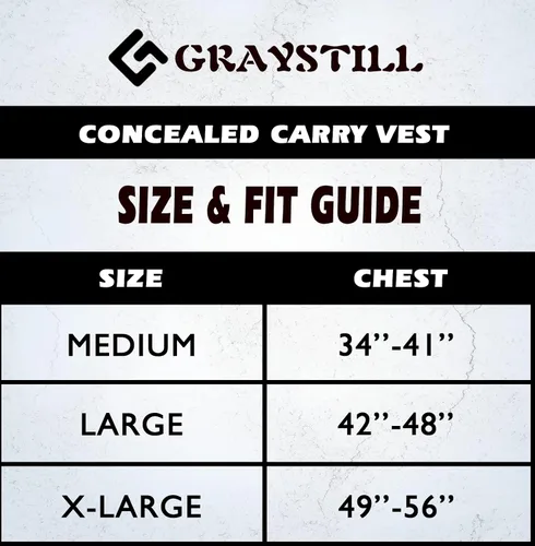 Miniatura 5 de Graystill Chaleco de transporte oculto para pistola, chaleco de algodón oculto para hombre