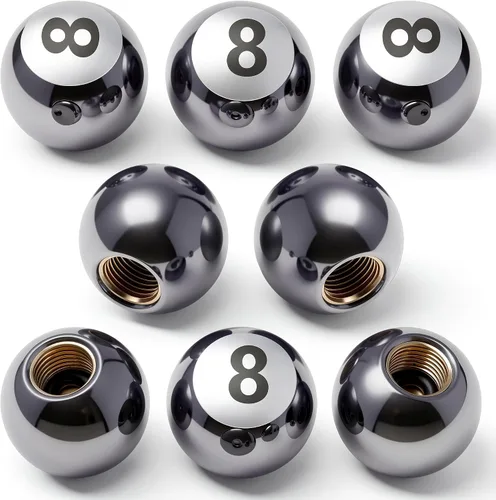 Miniatura 29 de 4 piezas tapas de vástago de válvula de neumático estilo bola 8, cubiertas universales de vástago de válvula de neumático con núcleo de cobre a