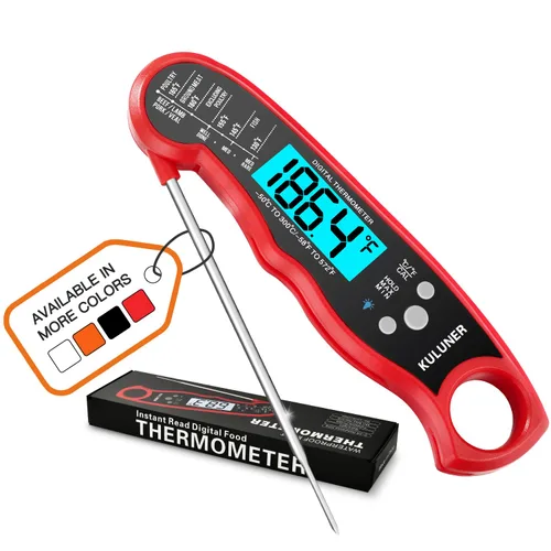 Miniatura 8 de KULUNERKULUNER - Termómetro digital impermeable de lectura instantánea de carne con sonda plegable de 4.6 pulgadas